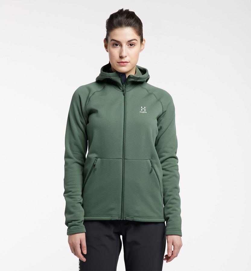 Haglöfs Womens Bungy Fleece Dark Green New Zealand 25483QUPY